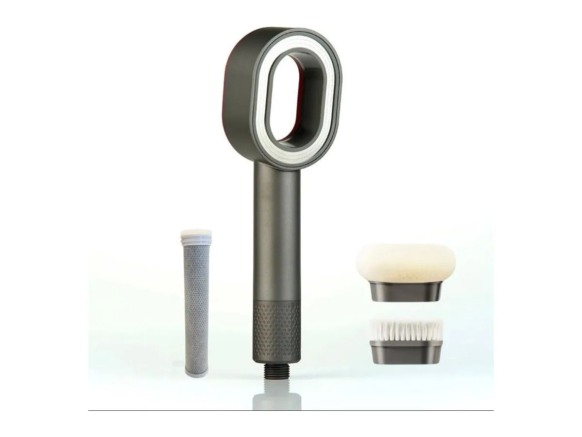 Shower head set with 2 cleaning brushes